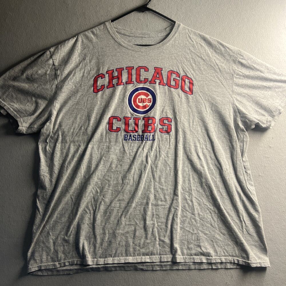 Chicago Cubs Graphic T-Shirt 2XL Gray Genuine Merchandise MLB Short Sleeve